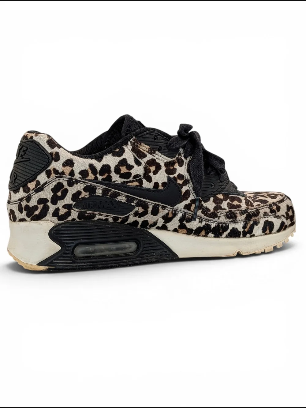 SOLD Vintage Nike Air Max Leather Cow Hide Leopard Print Athletic Sneakers - Picture 5 of 13